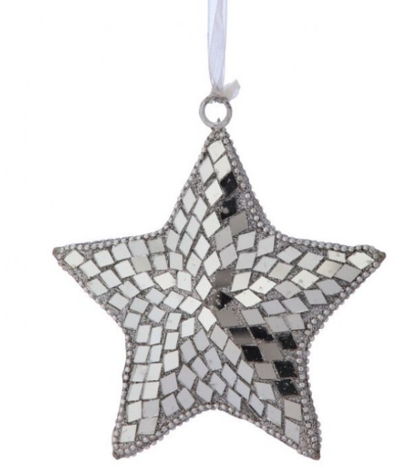 5" Mosaic Jeweled Star Ornament