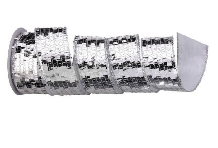 2.5" x 10 YDS Mirror Sequin RIbbon - Silver