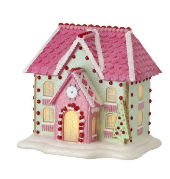 11" Resin Sugar House with LED, Battery and House