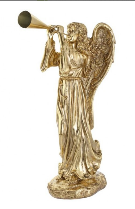 36" Resin Outdoor Renaissance Angel with Trumpet