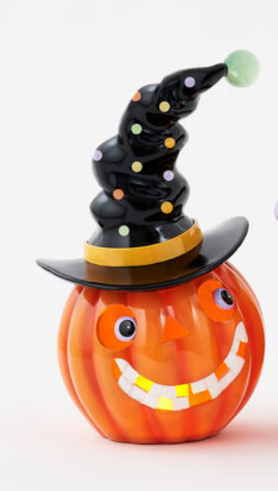 Lighted Pumpkin with Hat - Choice of 13.5" and 15" Pumpkins