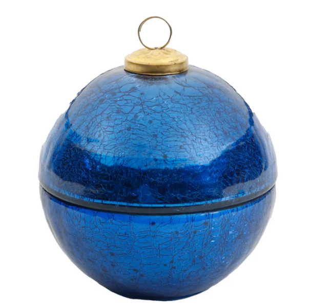 Della Robbia Royal Blue Glass Ornament