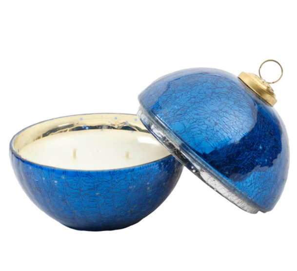 Della Robbia Royal Blue Glass Ornament - Thumbnail 2