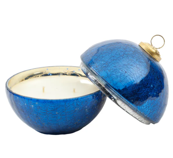 Della Robbia Royal Blue Glass Ornament