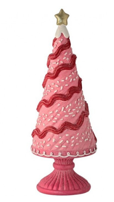 12.5" Resin Sweets Tree on Pedestal - Pink