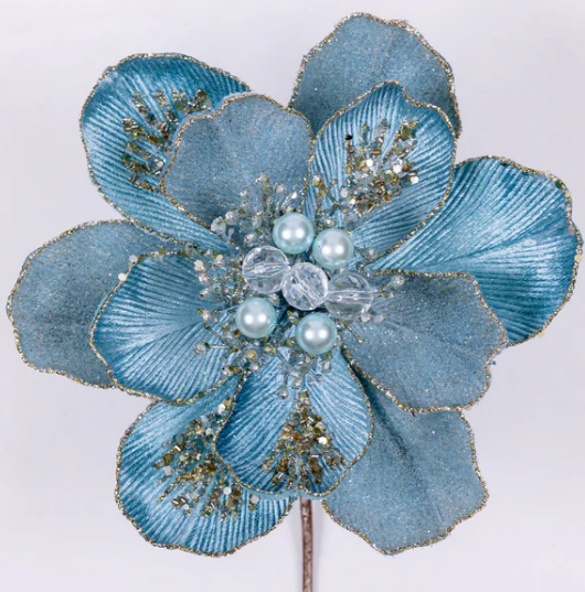 10" Grand Magnolia with Clip in Light Blue