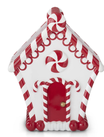 20 Inch Red & White LED Christmas House