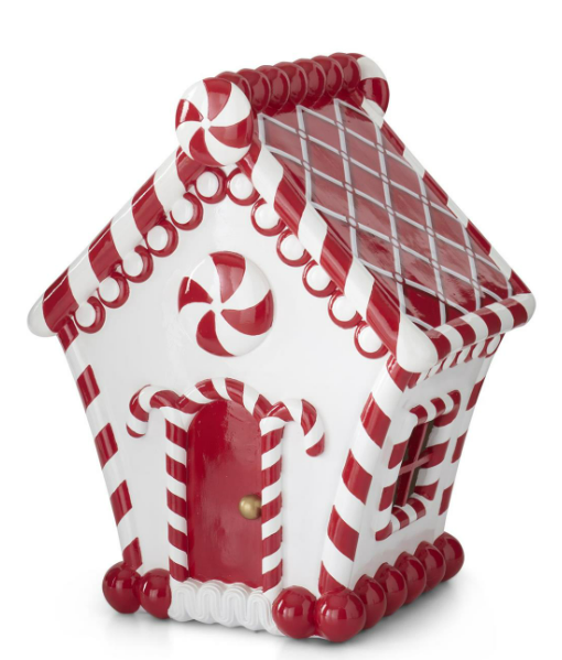 20 Inch Red & White LED Christmas House