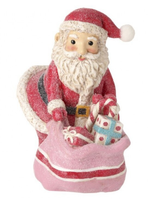 7" Resin Santa with GIft Bag Table Piece