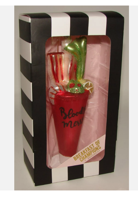 8 Oak Lane BREAKFAST OF CHAMPIONS Bloody Mary Merry Glass Ornament