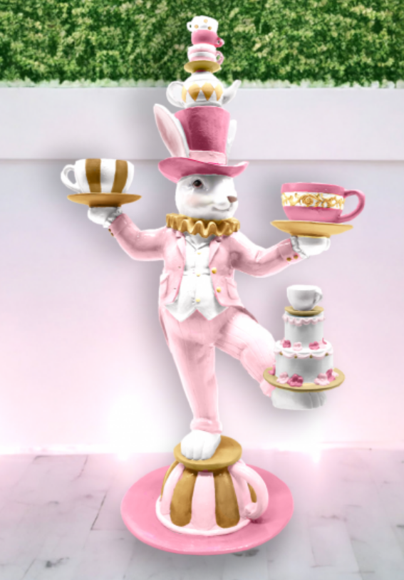 December Diamonds Pink Confections Teacup Bunny