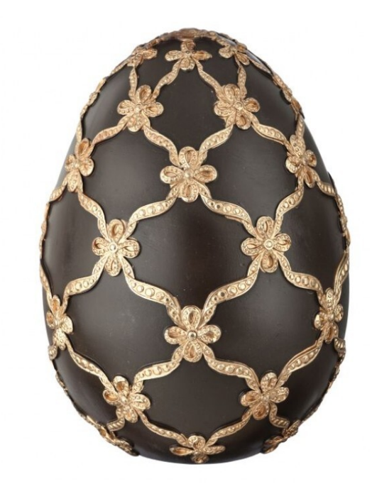 9" Resin Gilded Lattice Egg - Choice of Chocolate/Champagne Or Ivory/Champagne