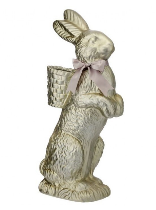 35" Resin Foiled Standing Chocolate Bunny