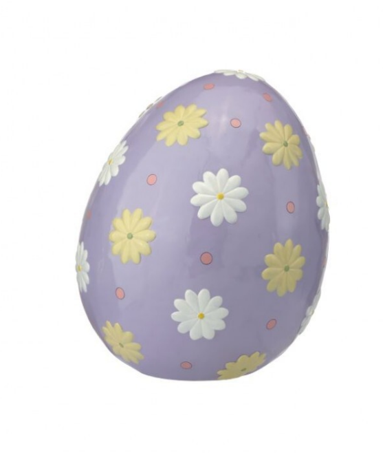 22.75" Resin Outdoor Easter Egg - Lavender and White or Pink