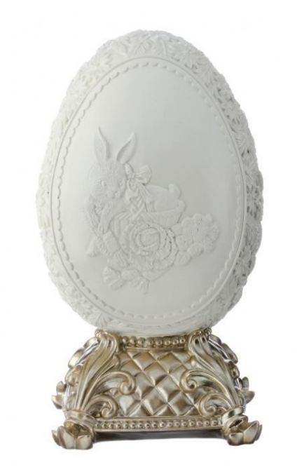 9.5" Resin Chocolate Egg on Pedestal - Chocolate or Ivory