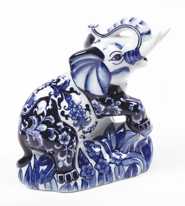 Blue Chinoiserie Decorative Elephant