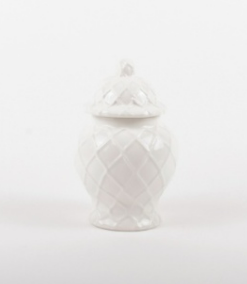 White Textured Ginger Jar - Small
