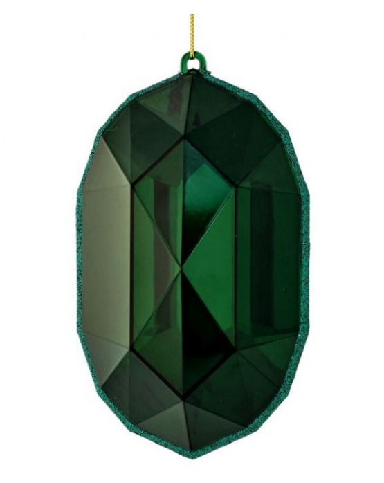 6.5" Acrylic Oval Precious Gem Ornament - Choice of 3 Colors