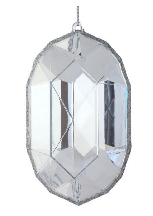 6.5" Acrylic Oval Precious Gem Ornament - Choice of 3 Colors