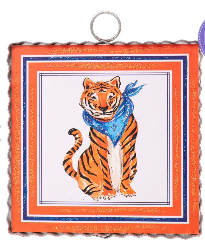 Mini Gallery Navy and Orange Tiger by The Round Top Collection
