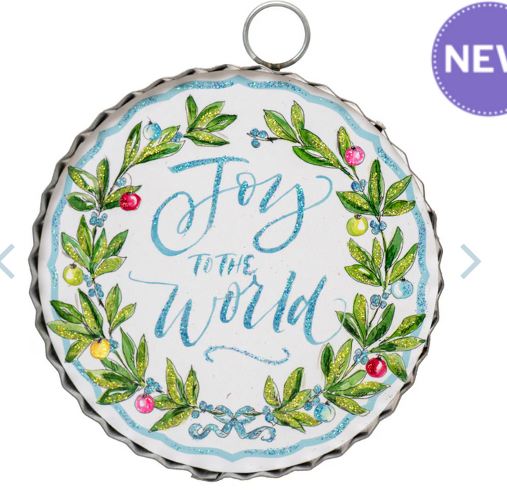 Mini Gallery Round Joy To The World Ornament
