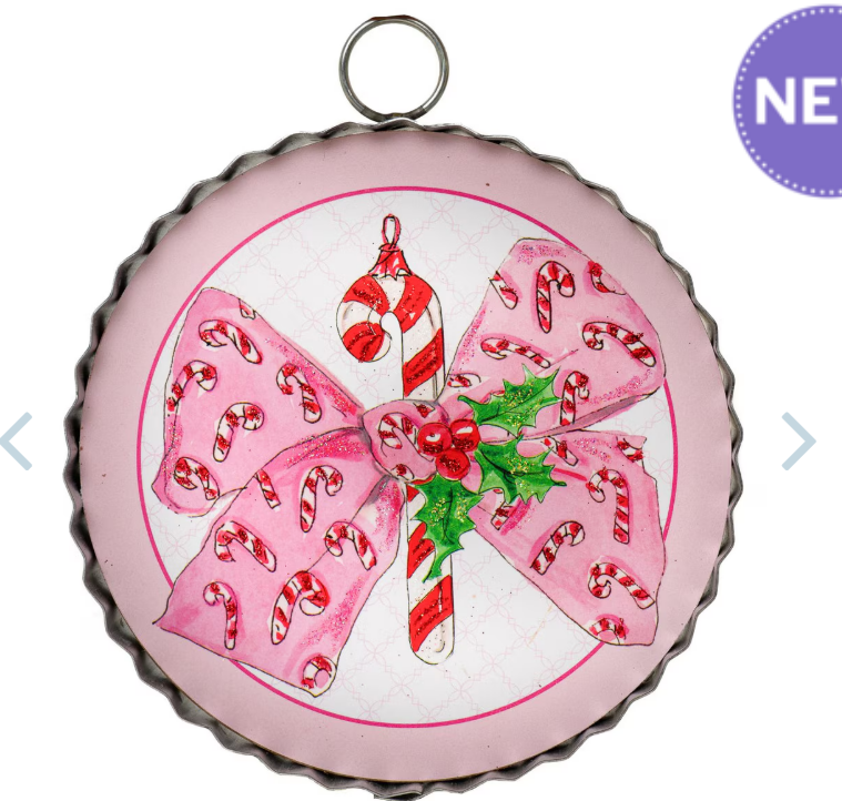 Mini Gallery Vintage Candy Cane Bow Ornament