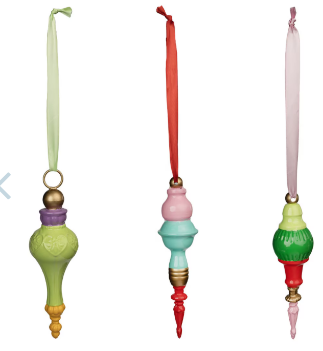 Merry & Bright Ornament Finials - Set of 3