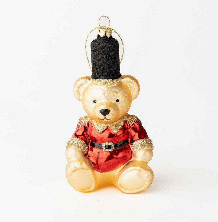 Red Teddy Bear Boxed Glass Ornament