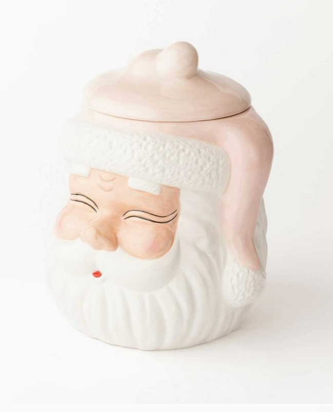 Pink Santa Cookie Jar