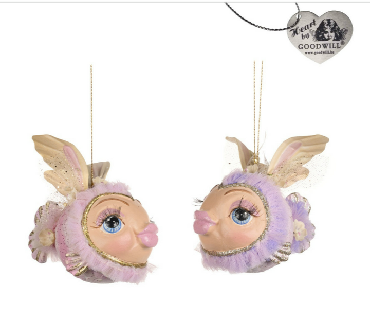 4.5" Sky Tulle Chubby Fairy Fish - Choice of Pink or Purple