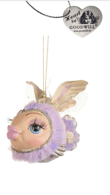 4.5" Sky Tulle Chubby Fairy Fish - Choice of Pink or Purple