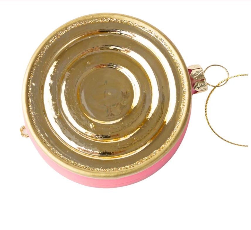 3" Glass Caviar Ornament in Pink