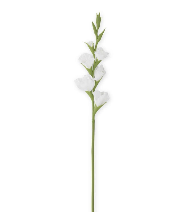 34" White Real Touch Gladiolus