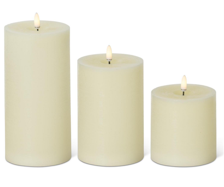Cream ON/OFF Touch LED Pillar Candle with Timer - Choice of 3 Sizes