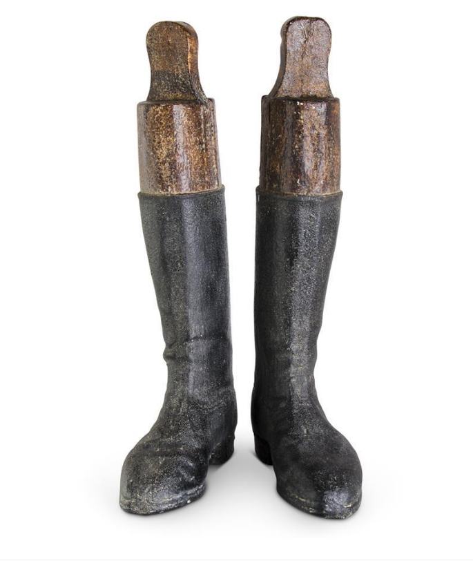 22.5"  Distressed Resin Pair of Riding Boots