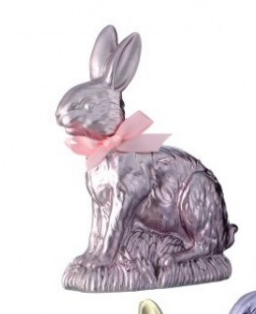 9" Resin Foil Chocolate Bunny - Choice of 4 Colors - Gold, Pink, Purple or Blue