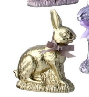 9" Resin Foil Chocolate Bunny - Choice of 4 Colors - Gold, Pink, Purple or Blue