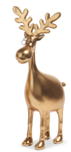 RAZ 12.75" Gold Moose with Glasses