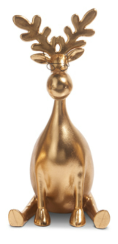 RAZ 12.75" Gold Moose with Glasses