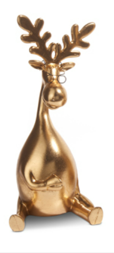 RAZ 12.75" Gold Moose with Glasses
