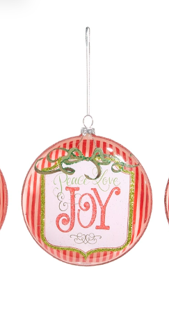 RAZ 5" Merry Shield Disc Ornament - Choice of 3 Styles