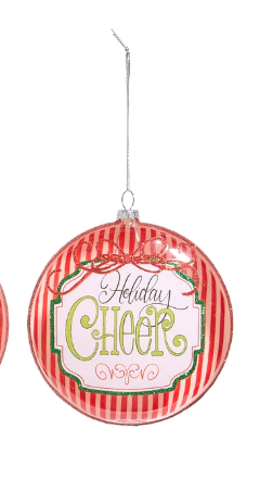 RAZ 5" Merry Shield Disc Ornament - Choice of 3 Styles