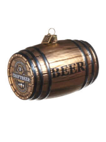 RAZ  4" Barrell Ornament - Choice of Beer or Whiskey by Eric Cortina