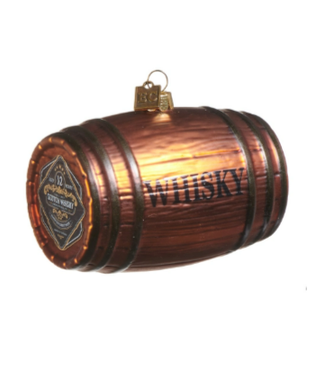 RAZ  4" Barrell Ornament - Choice of Beer or Whiskey by Eric Cortina