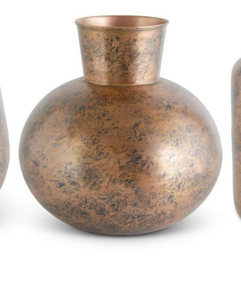 Copper Distressed Metal Vases