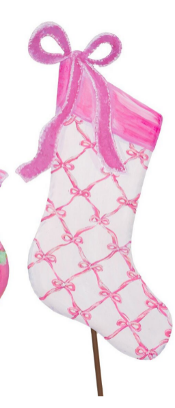 Pink Fanciful Ribbon Stockings