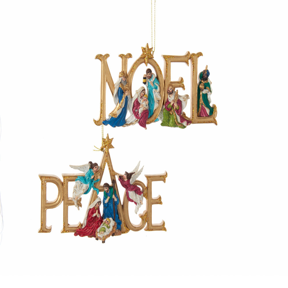 3.25" Peace or Noel Nativity Ornaments