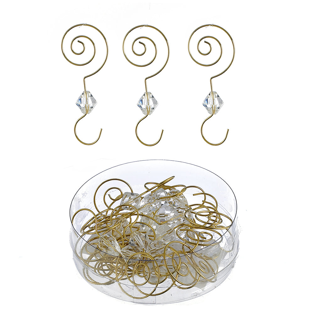 Clear Acrylic With Gold Wire Ornament Hooks