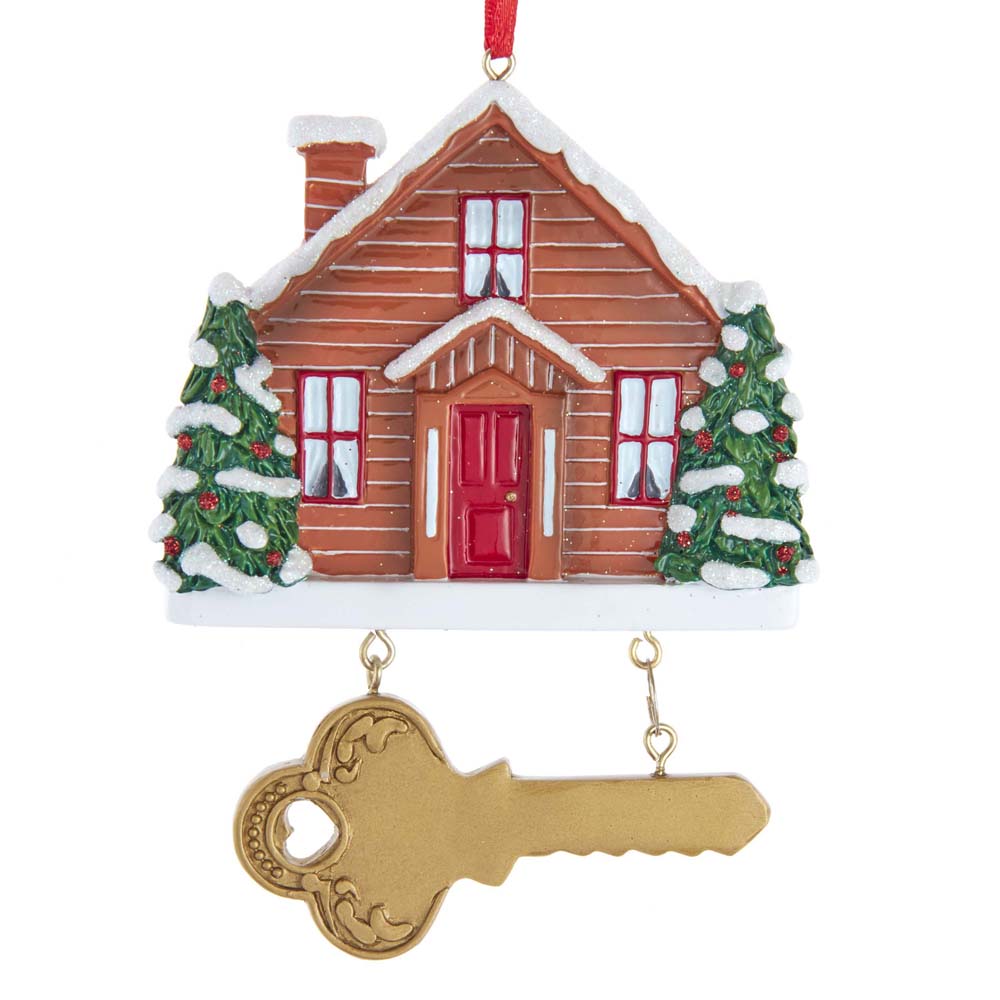 4.375" Resin Home With Key Ornament For Personalization