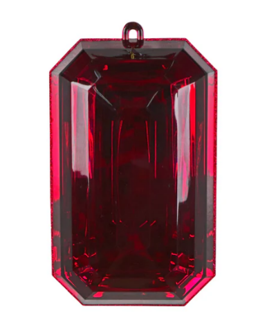 8"  Acrylic Precious Gem Rectangle Ornament -  Burgundy